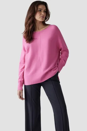 Le Comte Strickpullover Pullover mit Rundhalsausschnitt und Ziernaht