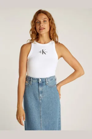 Calvin Klein Tanktop MONOLOGO RIB TANK TOP mit Logostickerei
