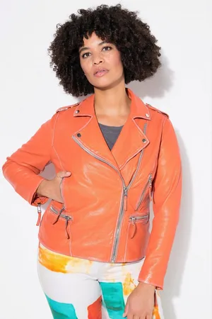 Angel of Style Lederjacke Leder-Bikerjacke echtes Leder Farbe Langarm - Verkäufer: Popken Fashion Group