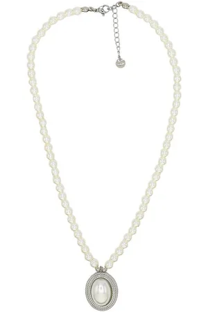 Alessandro Kette mit Anhänger Timeless Pearl, Ovaler Anhänger im Vintage-Stil