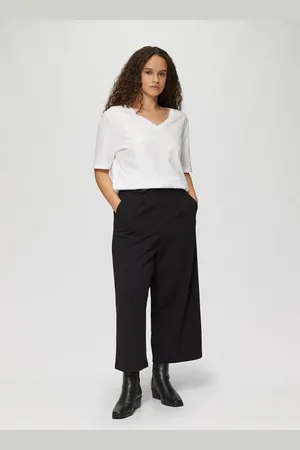 QS by s.Oliver Stoffhose Culotte aus Interlockjersey Zierknopf - Verkäufer: s.Oliver