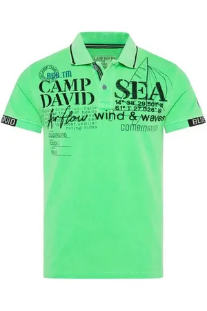 Camp David Poloshirt Pikee-Polo mit Logo Artworks electric green - Verkäufer: Finerobe Fashion