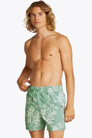 Tommy Hilfiger Badeshorts MEDIUM DRAWSTRING PRINT mit tropischem Muster, mit Logostickerei