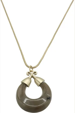 Alessandro Kette mit Anhänger Marble Glow, altgold mit marmoriertem Anhänger