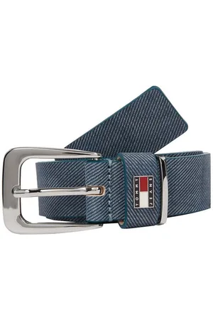 Tommy Hilfiger Ledergürtel TJW HERITAGE 3.0 LEATHER DENIM Denimoptik, Markenlogoemblem aus Metall