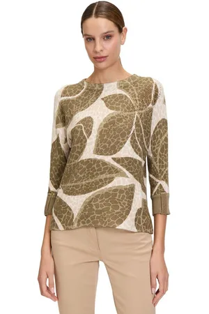 Betty Barclay Strickpullover Strickpullover mit Print (1-tlg) Glitzersteine