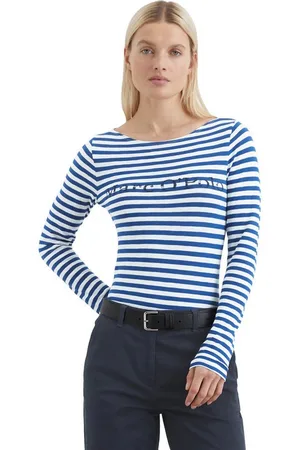 Marc O’ Polo Langarmshirt mit kontrastfarbenem Logo-Print auf der Brust
