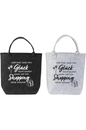 Mf Next Com Einkaufsshopper Filz Taschen 2er Set Shopping Glück kann man doch kaufen - Verkäufer: Megafuchs Versandhandel