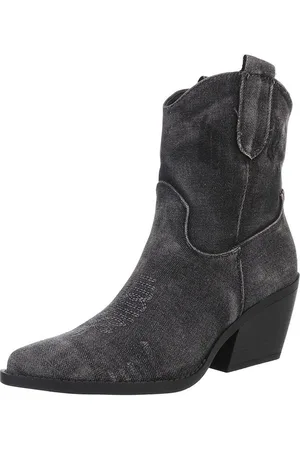 Ital-Design Damen Cowboyboots Western Westernstiefelette (88843796) Blockabsatz Stiefeletten in Schwarz - Verkäufer: