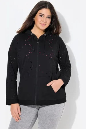 Ulla Popken Sweatjacke Sweatjacke Lochstickerei Oversized Langarm - Verkäufer: Popken Fashion Group