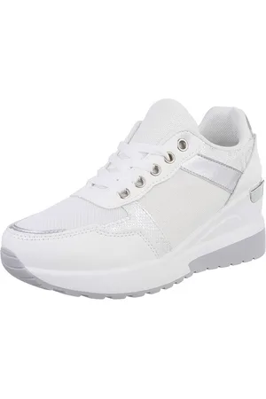 Ital-Design Damen Low-Top Freizeit Sneaker (88843434) Keilabsatz/Wedge Sneakers Low in Weiß - Verkäufer: