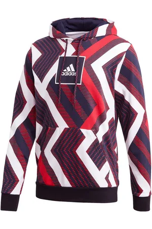 adidas Sweatshirt Allover Print Hoody Weiß Herren Baumwolle - Verkäufer: 11teamsports