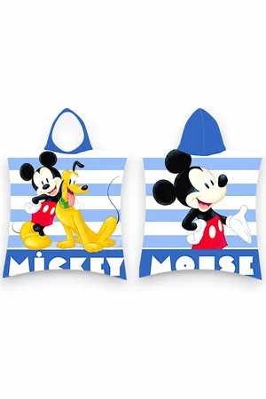 Disney Badeponcho Mickey Maus & Pluto, Baumwolle, mit Kapuze, Kinder Kapuzenhandtuch 50 x 115 cm - Verkäufer: Starkids Licensed Brands and more