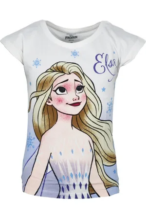 Disney Print-Shirt Die Eiskönigin Elsa Kinder Mädchen kurzarm T-Shirt 100% Baumwolle, Gr. 92 bis 128 - Verkäufer: WS-Trend