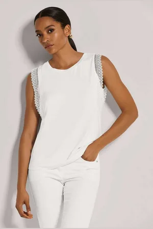 Madeleine Kurzarmshirt Ärmelloses Rundhals-Shirt mit Spitze - Verkäufer: Premio Fashion GmbH