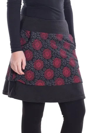 Vishes Minirock Thermorock warmer Damen Winterröcke kurz Lagenlook aus ECO-Fleece Hippie, Retros Style, Alternative Bekleidung - Verkäufer: - Alternative Bekleidung