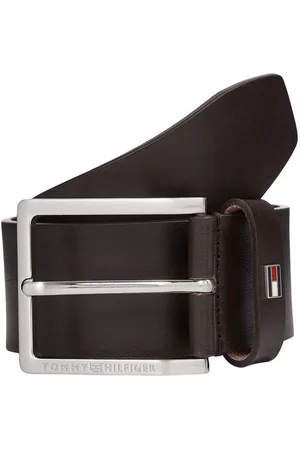 Tommy Hilfiger Ledergürtel OLIVER 4.0 Größenverstellbar, Markenlogoemblem aus Metall