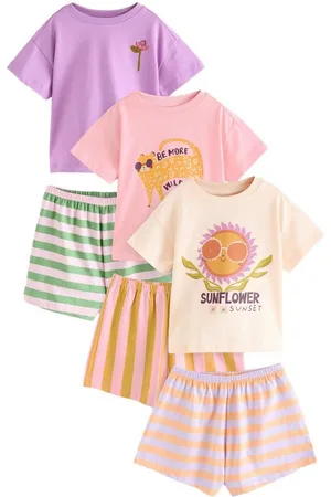 Next Pyjama Kurze Sonnenblumen-Pyjamas 100 % Baumwolle, 3 Stk. (6 tlg) - Verkäufer: Germany GmbH