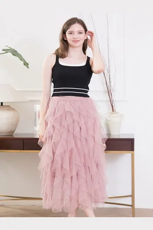DEBAIJIA Meshrock Damen eleganter langer Rock hoch taillierter rock - Verkäufer: Paciea UG