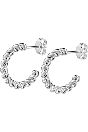 Firetti Paar Creolen Schmuck Geschenk Silber 925 Ohrschmuck Ohrringe Kordel Optik, Made in Germany