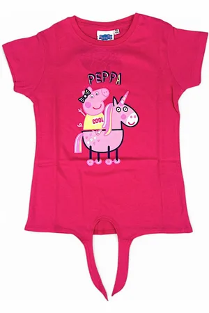 Peppa Pig T-Shirt Peppa Wutz & Einhorn Kurzarmshirt mit Knoten aus Baumwolle Gr. 92 - 116 cm - Verkäufer: Starkids Licensed Brands and more