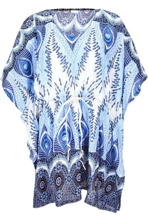 GURU-SHOP Longbluse Poncho, Mandala Tunika, Boho Kaftan, Kurzarm.. alternative Bekleidung - Verkäufer: