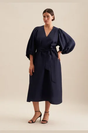 Seidensticker Sommerkleid Schwarze Rose 3/4-Arm V-Neck Uni