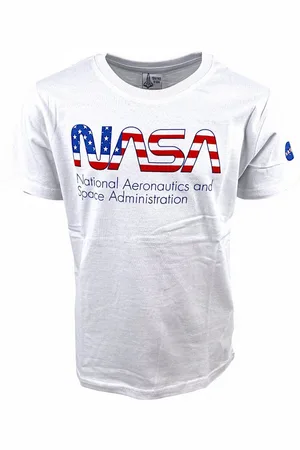Nasa T-Shirt mit Logo und Flaggen Design Jungen Kurzarmshirt aus Baumwolle Gr. 134- 164 cm - Verkäufer: Starkids Licensed Brands and more