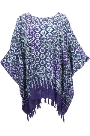 GURU-SHOP Longbluse Poncho, Tunika, Strandkleid, Batik Kaftan,.. alternative Bekleidung - Verkäufer: