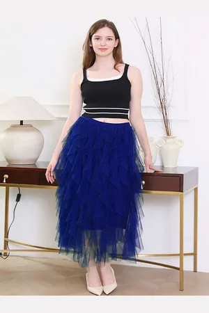DEBAIJIA Meshrock Damen eleganter langer Rock hoch taillierter rock - Verkäufer: Paciea UG