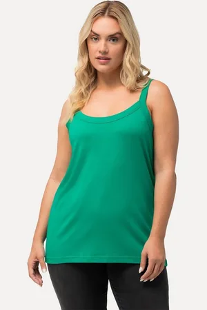 Ulla Popken Longtop Spaghettitop Rundhals Modalmix ärmellos - Verkäufer: Popken Fashion Group