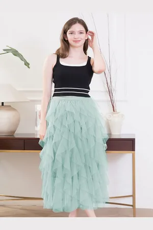 DEBAIJIA Meshrock Damen eleganter langer Rock hoch taillierter rock - Verkäufer: Paciea UG