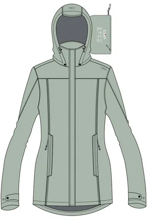 CMP Regenjacke Damen Regenjacke Woman Rain Jacket Button Hood 39X6646 - Verkäufer: CORTEXPOWER