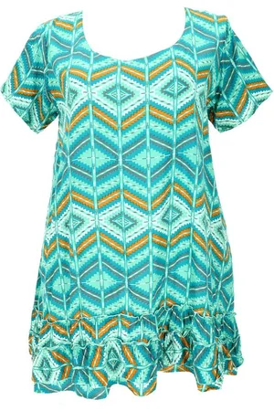 GURU-SHOP Midikleid Boho Strandkleid, Minikleid - türkis alternative Bekleidung - Verkäufer: