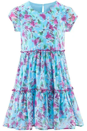 happy girls Chiffonkleid Chiffonkleid kurzarm Blumenmuster (1-tlg) Blumenmuster - Verkäufer: Familiennestkindermode