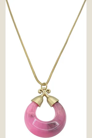 Alessandro Kette mit Anhänger Marble Glow, altgold mit marmoriertem Anhänger