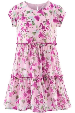 happy girls Chiffonkleid Chiffonkleid kurzarm Blumenmuster (1-tlg) Blumenmuster - Verkäufer: Familiennestkindermode