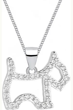 Goldene Hufeisen Silberkette Halskette Silber Hund 925 Sterling Zirkonia Anhänger mit Kette, 925 Sterling Silber Silberschmuck für Damen, mit Zirkonia - Verkäufer: