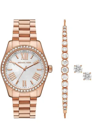 Michael Kors Quarzuhr Damen-Uhr-Set Lexington Armband Ohrringe Rosé MK1088SET - Verkäufer: Karat24