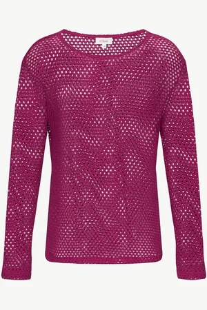 QS by s.Oliver Langarmshirt Langarmshirt aus Ajour-Jersey - Verkäufer: