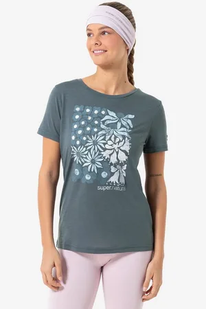 Supernatural T-Shirt für Damen, Merino MAT IS Blumen Motiv, Reise, bunt - Verkäufer: