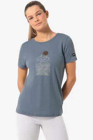 Supernatural T-Shirt für Damen, Merino PREIKESTOLEN CLIFFS Berg Motiv, casual - Verkäufer: