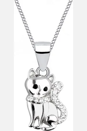 Goldene Hufeisen Silberkette Halskette Damen Silber Katze 925 Sterling Anhänger mit Kette Kater, 925 Sterling Silber Silberschmuck für Damen, mit Zirkonia - Verkäufer: