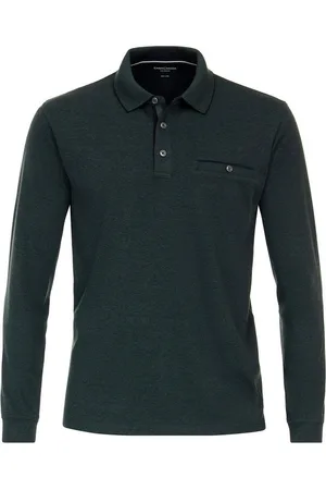 Casa Moda Langarm-Poloshirt XXL Langarm-Poloshirt dunkelgrün melange - Verkäufer: bigtex