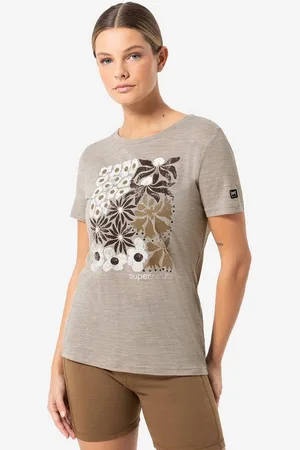 Supernatural T-Shirt für Damen, Merino MAT IS Blumen Motiv, Reise, bunt - Verkäufer: