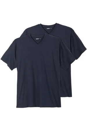 Adamo V-Shirt 2er-Pack V-Neck Basic T-Shirt Übergröße navy - Verkäufer: bigtex