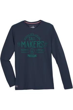 Redfield Langarmshirt XXL Langarmshirt navy Frontprint Sail Makers - Verkäufer: bigtex