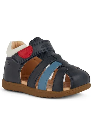 Geox B SANDAL MACCHIA BOY Lauflernschuh, Sandale, Babyschuh, Klettschuh mit bunten Riemchen