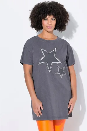 Angel of Style T-Shirt T-Shirt Boxy Fit Sterne auf Mesh - Verkäufer: Popken Fashion Group