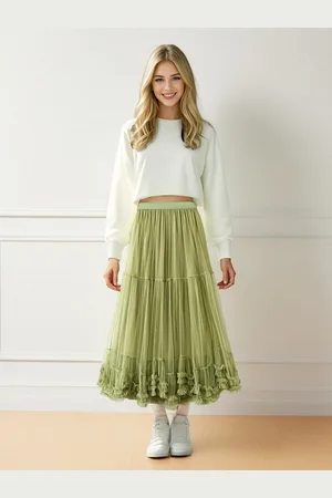 DEBAIJIA Meshrock Damen Röcke Lang Hoch Elastische Taille Elegant Vintage Mesh - Verkäufer: Paciea UG